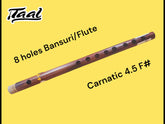 8 Holes Bansuri Flute Carnatic "F#"-Taal Musicals